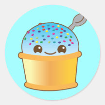 Super cute Yummy Yummy bucket icecream! Round Sticker