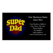 Super Dad, Fresh Red/Yellow/Blue Fathers Day Business Cards