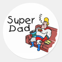 Super Dad (Sleeping) Round Sticker
