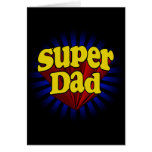 Super Dad, Superhero Red/Yellow/Blue Greeting Card