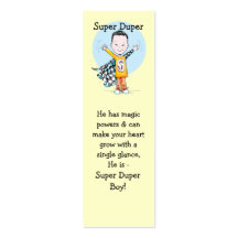 Super Duper Boy Bookmark Business Card Template
