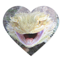 Super Happy Bearded Dragon Heart Stickers