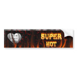 Super Hot fire and red marble heart bumper stickers