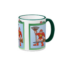 Super man in the garden coffee mug