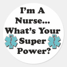 Super Nurse Round Stickers