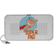 super pig superhero pig flying iPod speakers