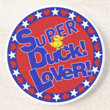 SUPER RUBBER DUCKIE LOVER HEARTS STARS COASTER