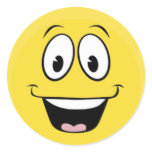 Super Smiley Face Round Stickers