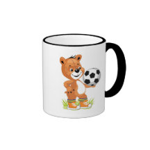Super Soccer Bear Coffee Mugs