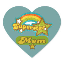 Super Star Mum Heart Sticker