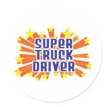 Super Truck Driver Round Stickers