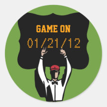 Superbowl Football Theme Party - Game on Ref Sticker
