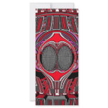 Superfly in dark red and pink personalized rack card