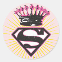 Supergirl Logo with Crown Round Sticker