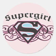 Supergirl Pin Strips Black and Pink Sticker