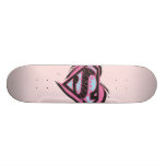 Supergirl Pink Logo in Heart Custom Skate Board