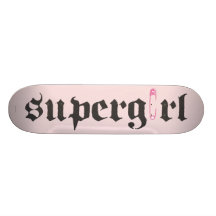 Supergirl Safety Pin Letter Skateboard Deck