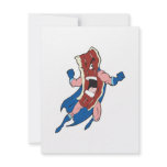 superhero bacon cartoon character invitations