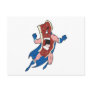 superhero bacon cartoon character post card