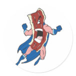 superhero bacon cartoon character stickers