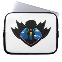 Superhero Boy in Winged Shield Laptop Computer Sleeve