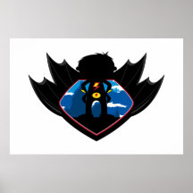 Superhero Boy in Winged Shield Posters