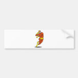 superhero male running punching cartoon bumper sticker