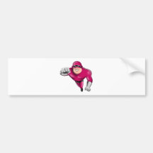 superhero male running punching cartoon bumper stickers