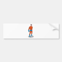 superhero male standing comics style bumper sticker