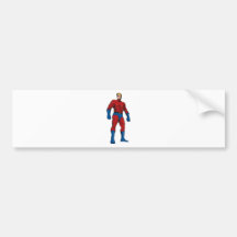 superhero male standing comics style bumper sticker