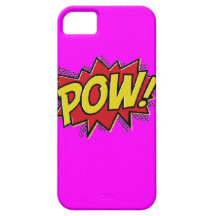 Superhero Pow Burst iPhone Case-Hot Pink iPhone 5 Case