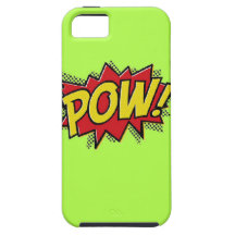 Superhero Pow Burst iPhone Case-Shocking Green iPhone 5 Case