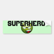 Superhero Smiley Bumper Sticker