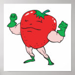 superhero strawberry cartoon character posters