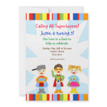 Superhero Super Heroes Birthday Party Invitations