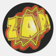 Superhero ZAP! Round Sticker