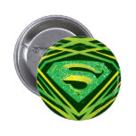 Superman Green Decorative Logo Buttons