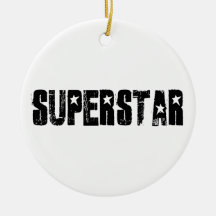 Superstar black christmas tree ornament