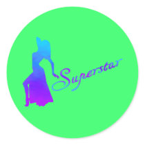 Superstar cool round stickers
