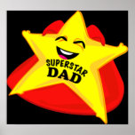 superstar dad humourous father's day poster! posters