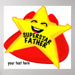 superstar father humourous father's day poster! posters