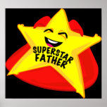 superstar father humourous father's day poster! posters