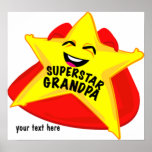 superstar grandpa humourous father's day poster! posters