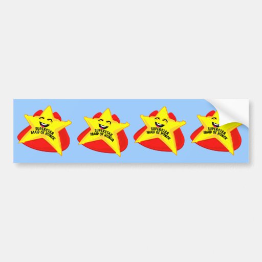 Superstar Maid Honour Funny Bumper Sticker thumb