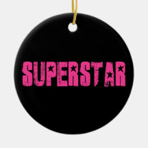 Superstar pink christmas tree ornaments