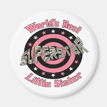 Superstar Sister in Pink Fridge Magnets