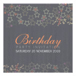 Superstars (Grey) Birthday Invitation