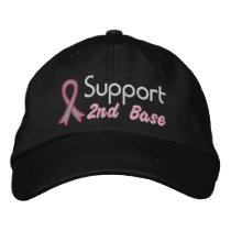 Support 2nd Base - Breast Cancer Embroidered Hats