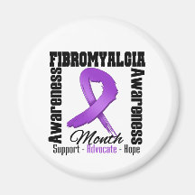 Support Advocate Cure Fibromyalgia Awareness Month Fridge Magnet