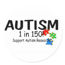 Support Autism Reachers Puzzle Pieces Round Stickers